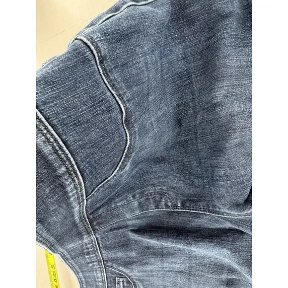 Soft Surroundings Size PM Denim Pull On Relaxed Straight Jeans Dark Slimming - Picture 15 of 15